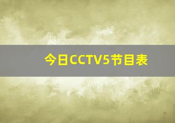 今日CCTV5节目表