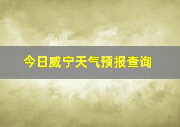 今日威宁天气预报查询