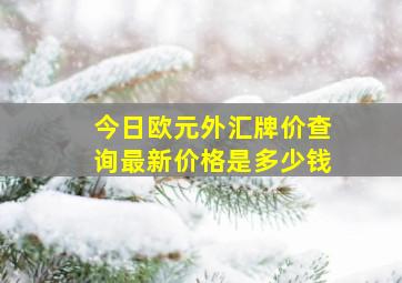 今日欧元外汇牌价查询最新价格是多少钱