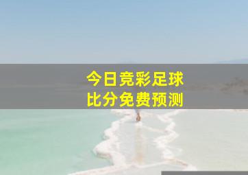 今日竞彩足球比分免费预测