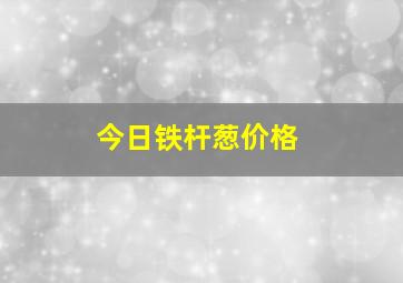 今日铁杆葱价格