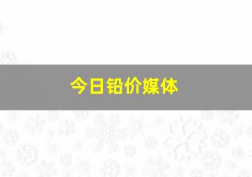 今日铅价媒体