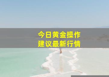 今日黄金操作建议最新行情