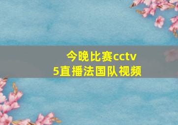 今晚比赛cctv5直播法国队视频