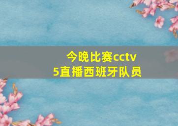 今晚比赛cctv5直播西班牙队员