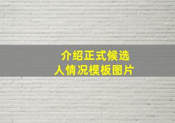 介绍正式候选人情况模板图片