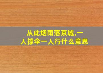 从此烟雨落京城,一人撑伞一人行什么意思