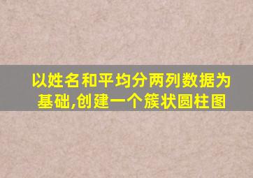 以姓名和平均分两列数据为基础,创建一个簇状圆柱图