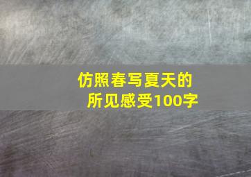 仿照春写夏天的所见感受100字