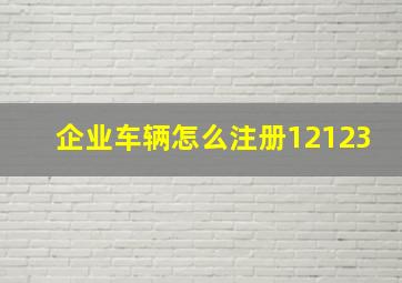 企业车辆怎么注册12123