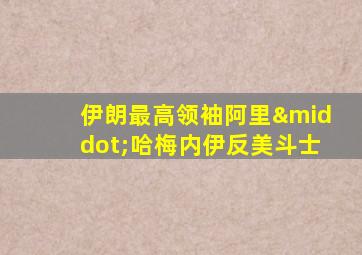 伊朗最高领袖阿里·哈梅内伊反美斗士