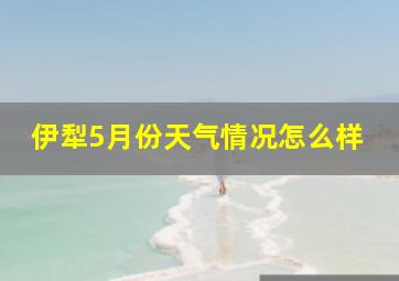 伊犁5月份天气情况怎么样