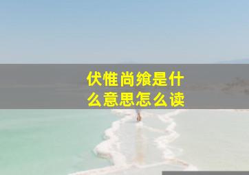 伏惟尚飨是什么意思怎么读