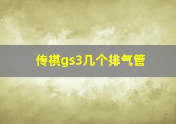 传祺gs3几个排气管