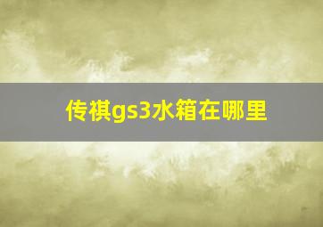 传祺gs3水箱在哪里