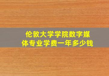 伦敦大学学院数字媒体专业学费一年多少钱