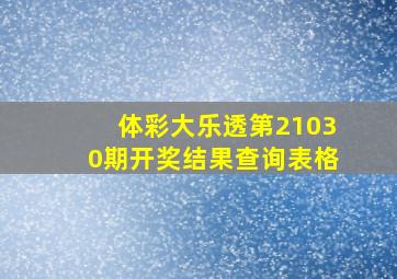 体彩大乐透第21030期开奖结果查询表格