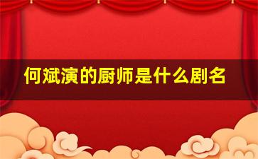 何斌演的厨师是什么剧名