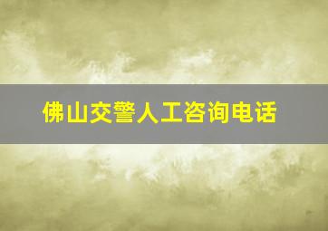 佛山交警人工咨询电话