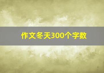 作文冬天300个字数