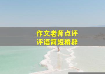 作文老师点评评语简短精辟