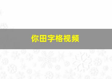 你田字格视频