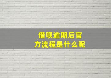 借呗逾期后官方流程是什么呢