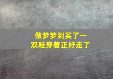 做梦梦到买了一双鞋穿着正好走了