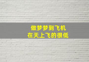 做梦梦到飞机在天上飞的很低