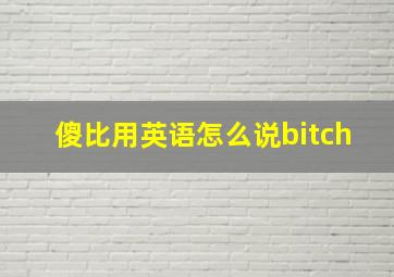 傻比用英语怎么说bitch