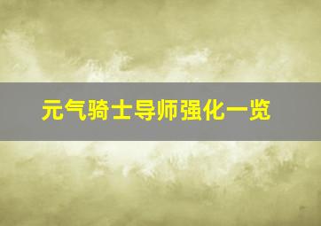 元气骑士导师强化一览