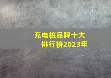 充电桩品牌十大排行榜2023年