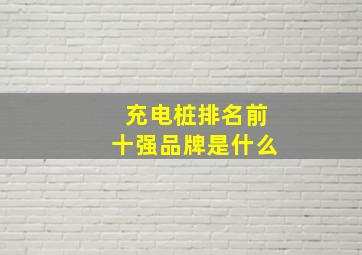 充电桩排名前十强品牌是什么