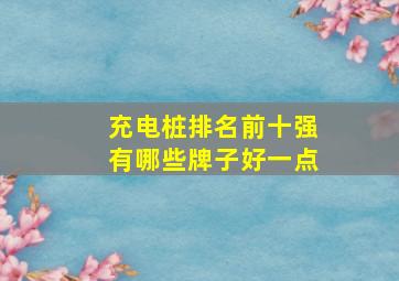 充电桩排名前十强有哪些牌子好一点