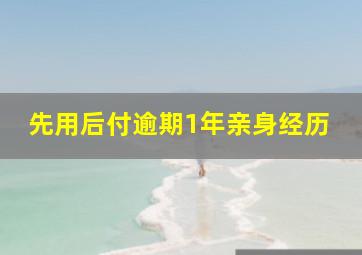 先用后付逾期1年亲身经历