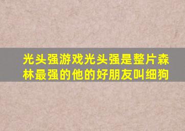 光头强游戏光头强是整片森林最强的他的好朋友叫细狗