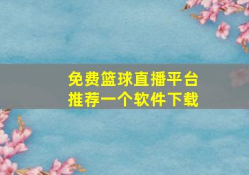 免费篮球直播平台推荐一个软件下载