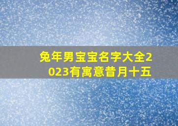 兔年男宝宝名字大全2023有寓意昔月十五