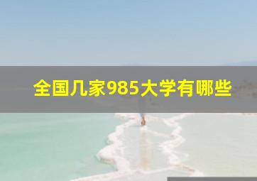 全国几家985大学有哪些