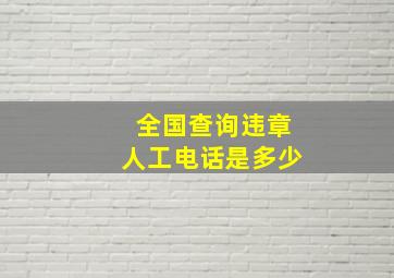 全国查询违章人工电话是多少