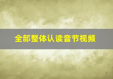 全部整体认读音节视频