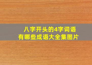 八字开头的4字词语有哪些成语大全集图片