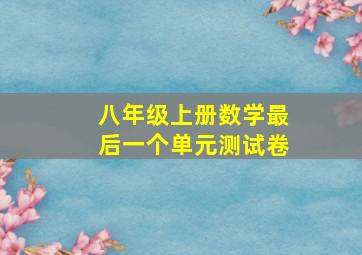 八年级上册数学最后一个单元测试卷