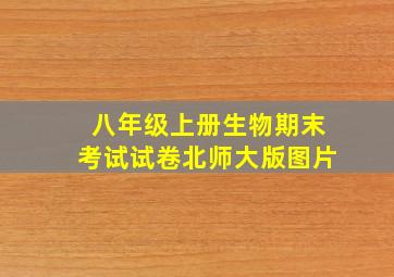 八年级上册生物期末考试试卷北师大版图片