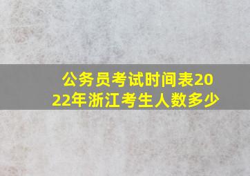 公务员考试时间表2022年浙江考生人数多少