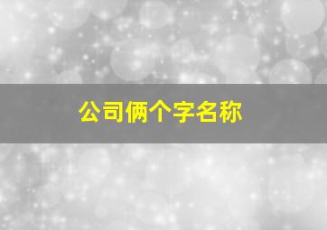 公司俩个字名称