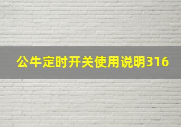 公牛定时开关使用说明316