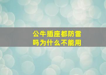 公牛插座都防雷吗为什么不能用