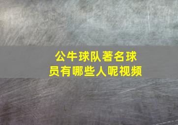 公牛球队著名球员有哪些人呢视频