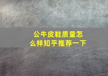 公牛皮鞋质量怎么样知乎推荐一下